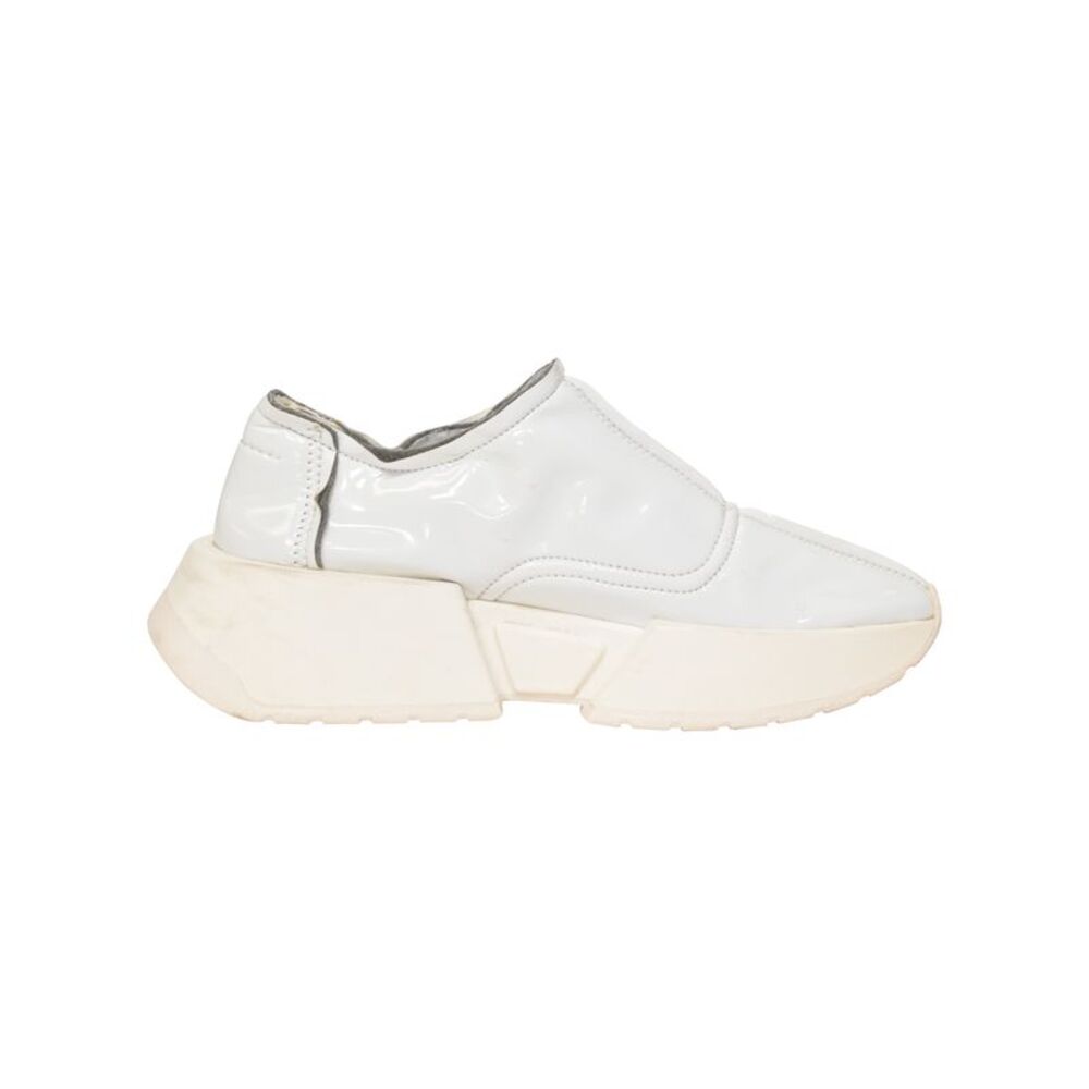MM6 Maison Margiela Chunky Slip-On Sneakers in White Coated Jersey